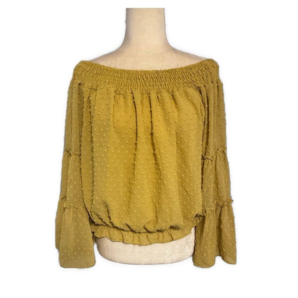wishlist apparel solid mustard yellow Bell long sleeve top Small